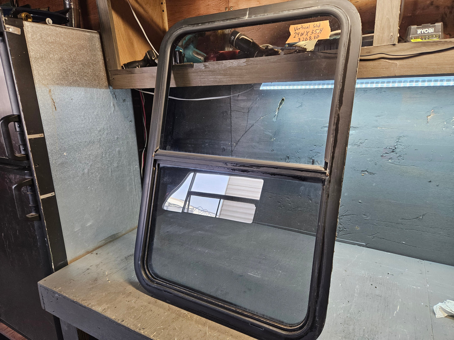 Vertical sliding window black