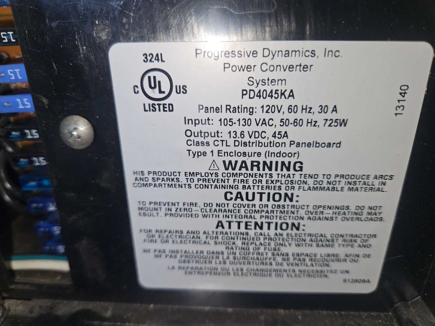 Progressive dynamics 45 amp convertor