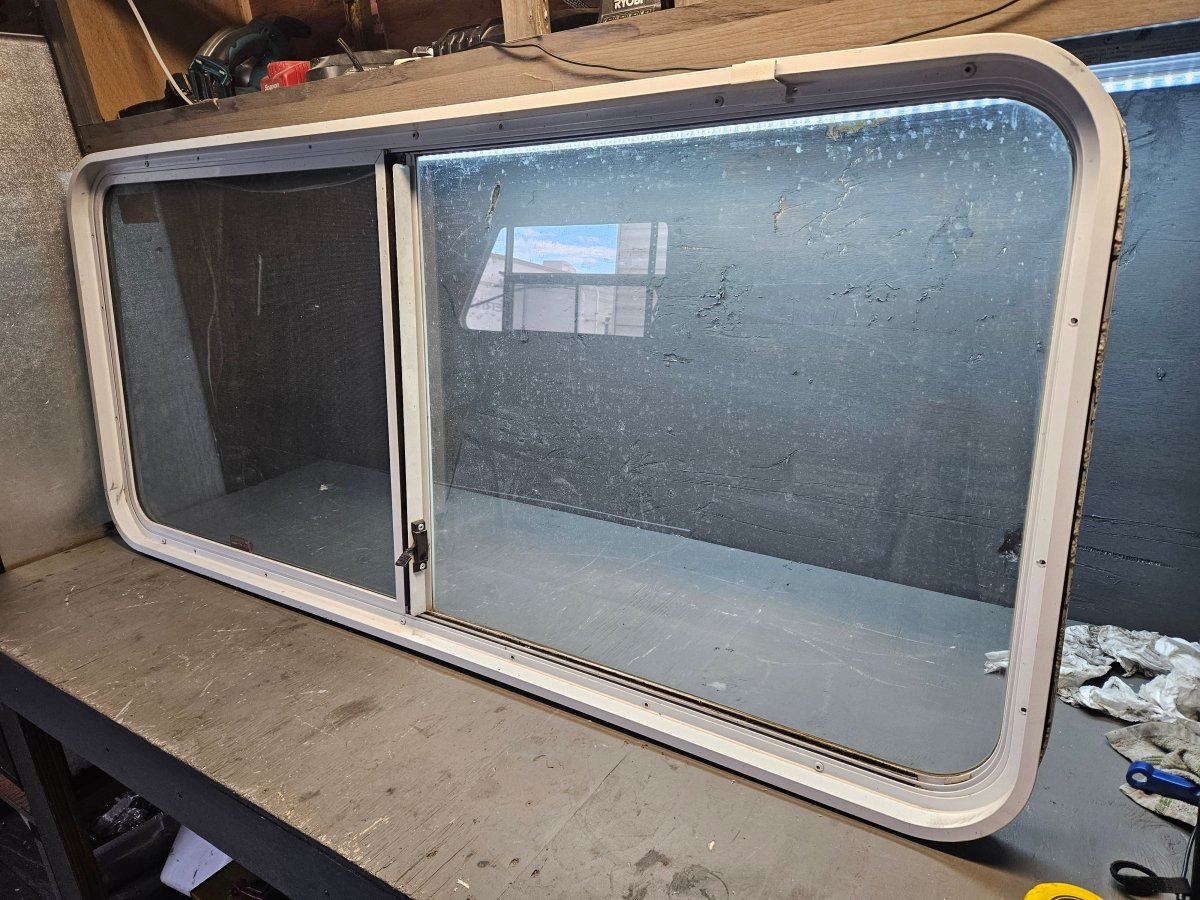 Large picture window sliding white.