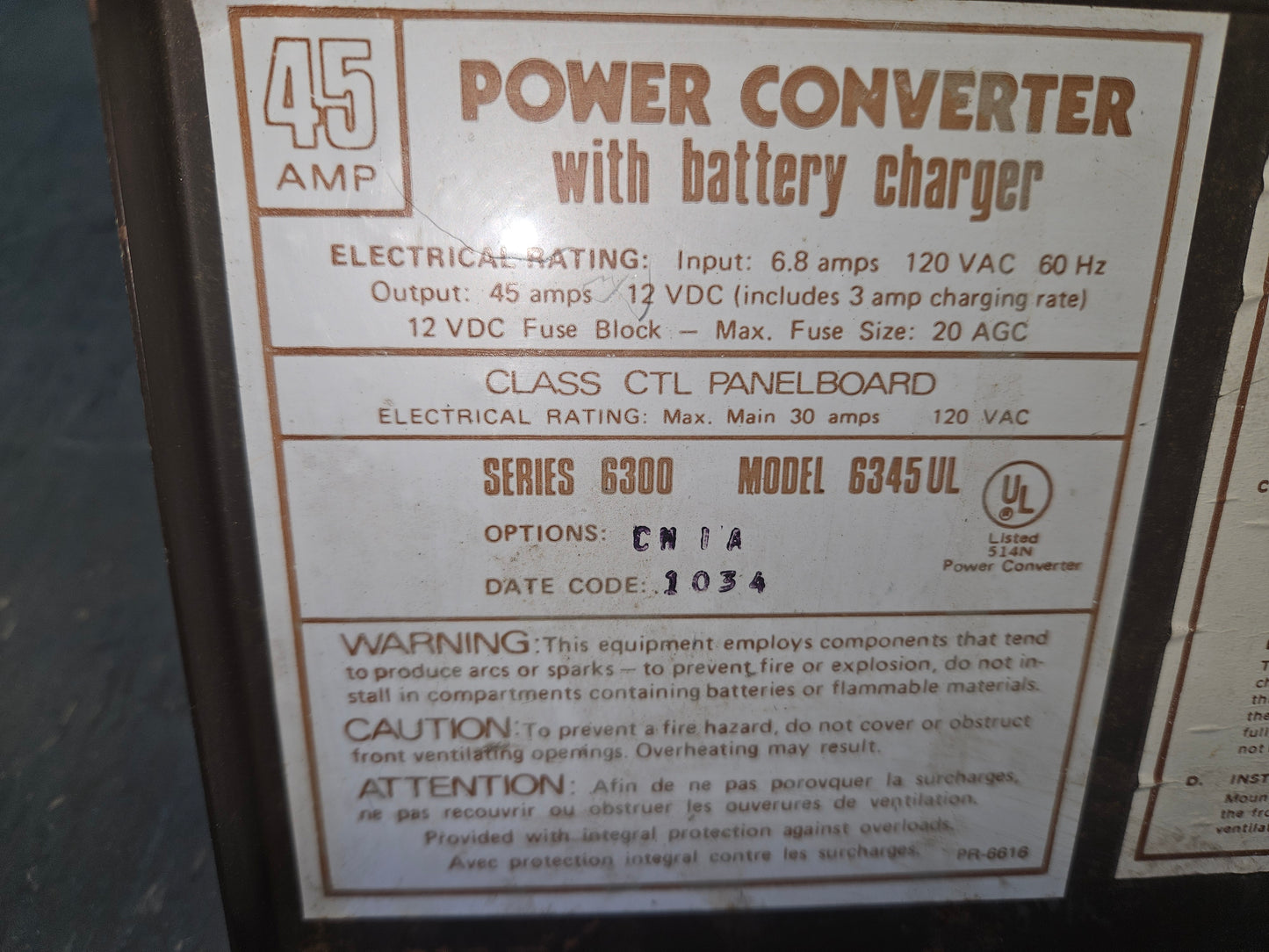 B W manufacturing 45 amp convertor