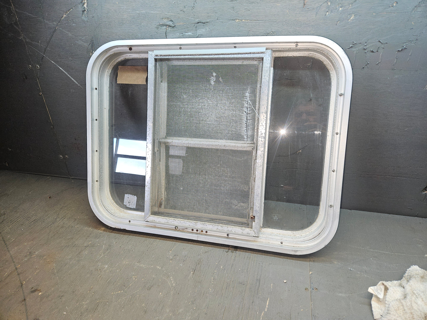 Poor condition crank out silver window