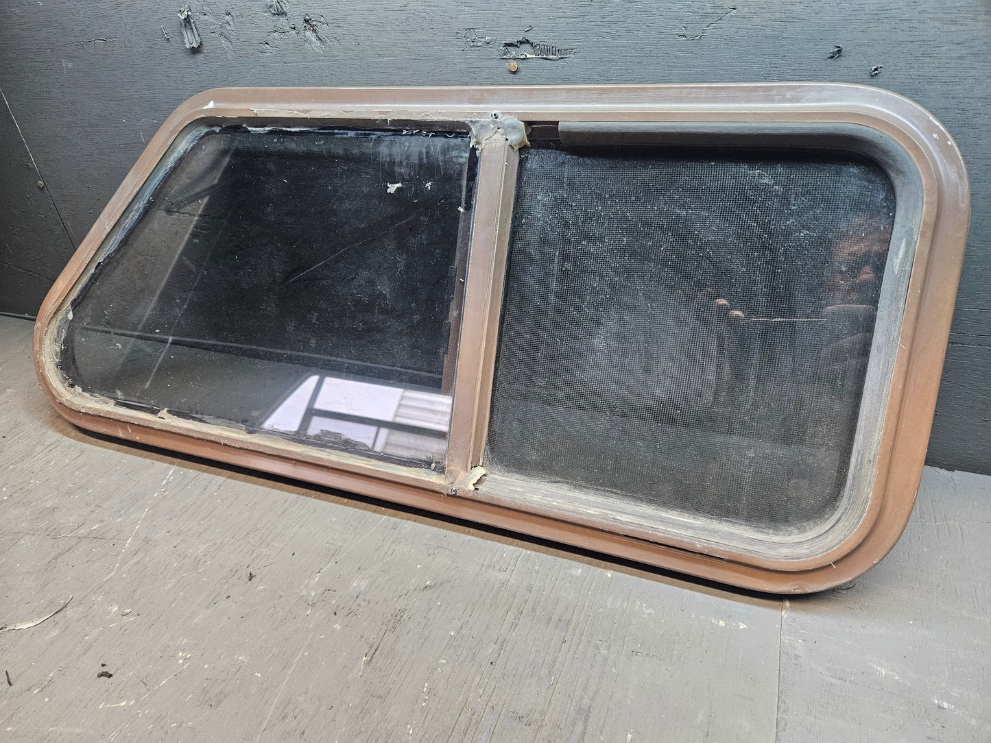 Poor condition angle window slider brown