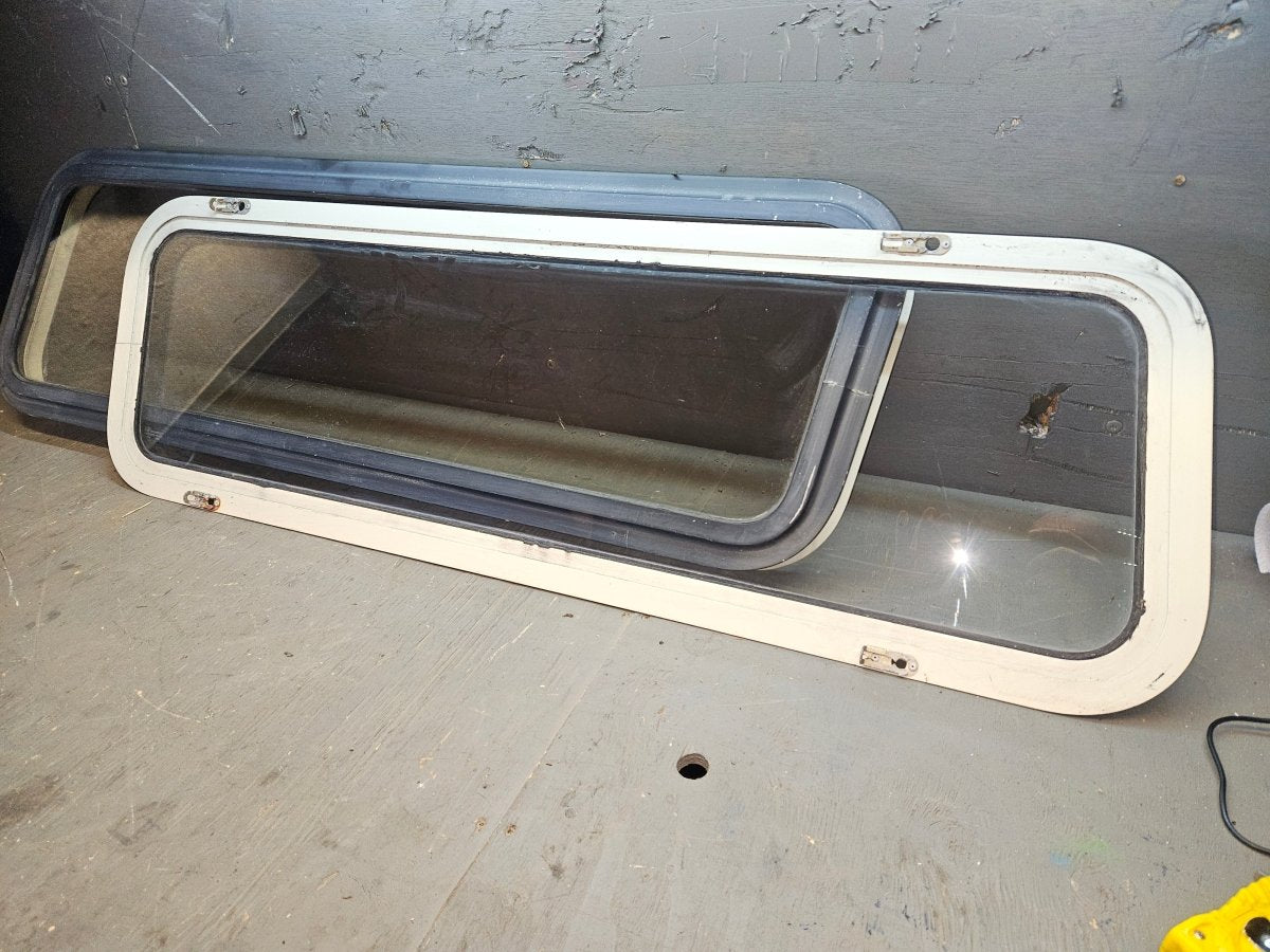 Non opening black window with storm window