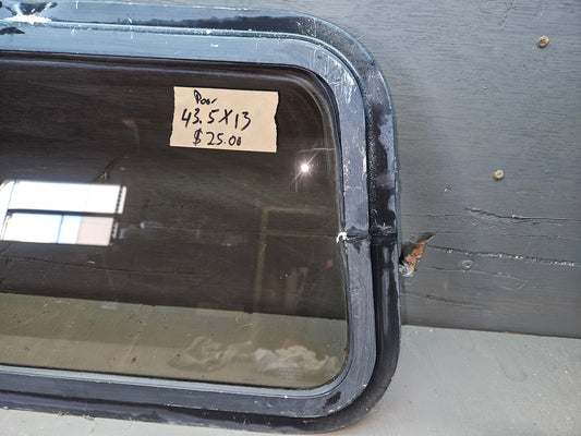 Poor condition non opening black window