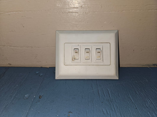 Triple light switch white