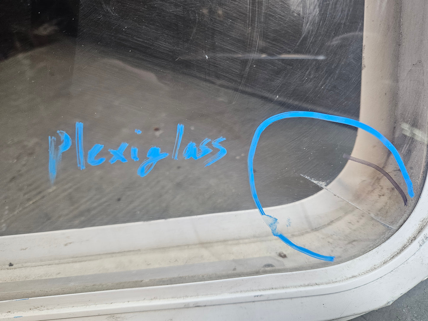 Poor condition escape window white