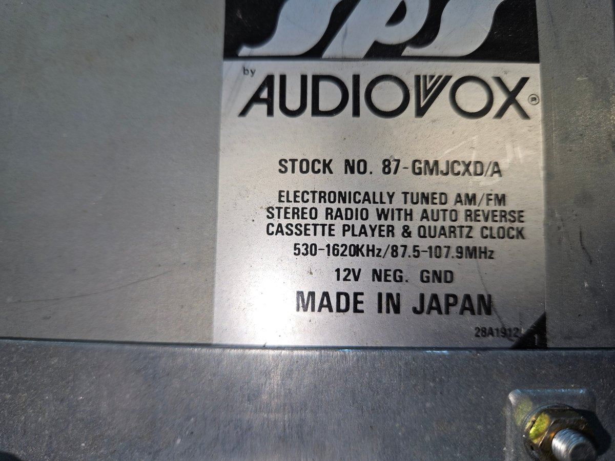 Audiovox stereo GMJCXD/A