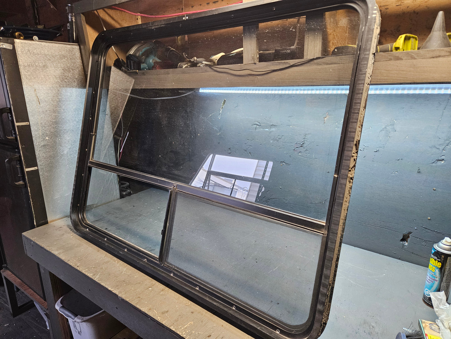 Large picture window sliding black