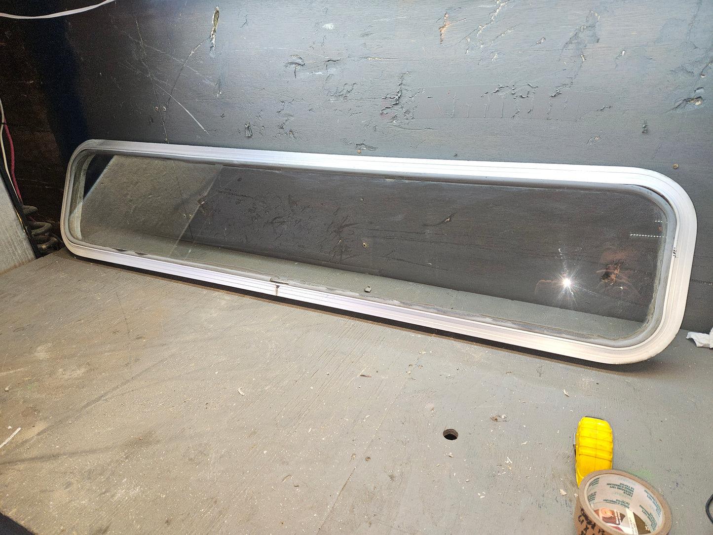 Silver solid non opening window