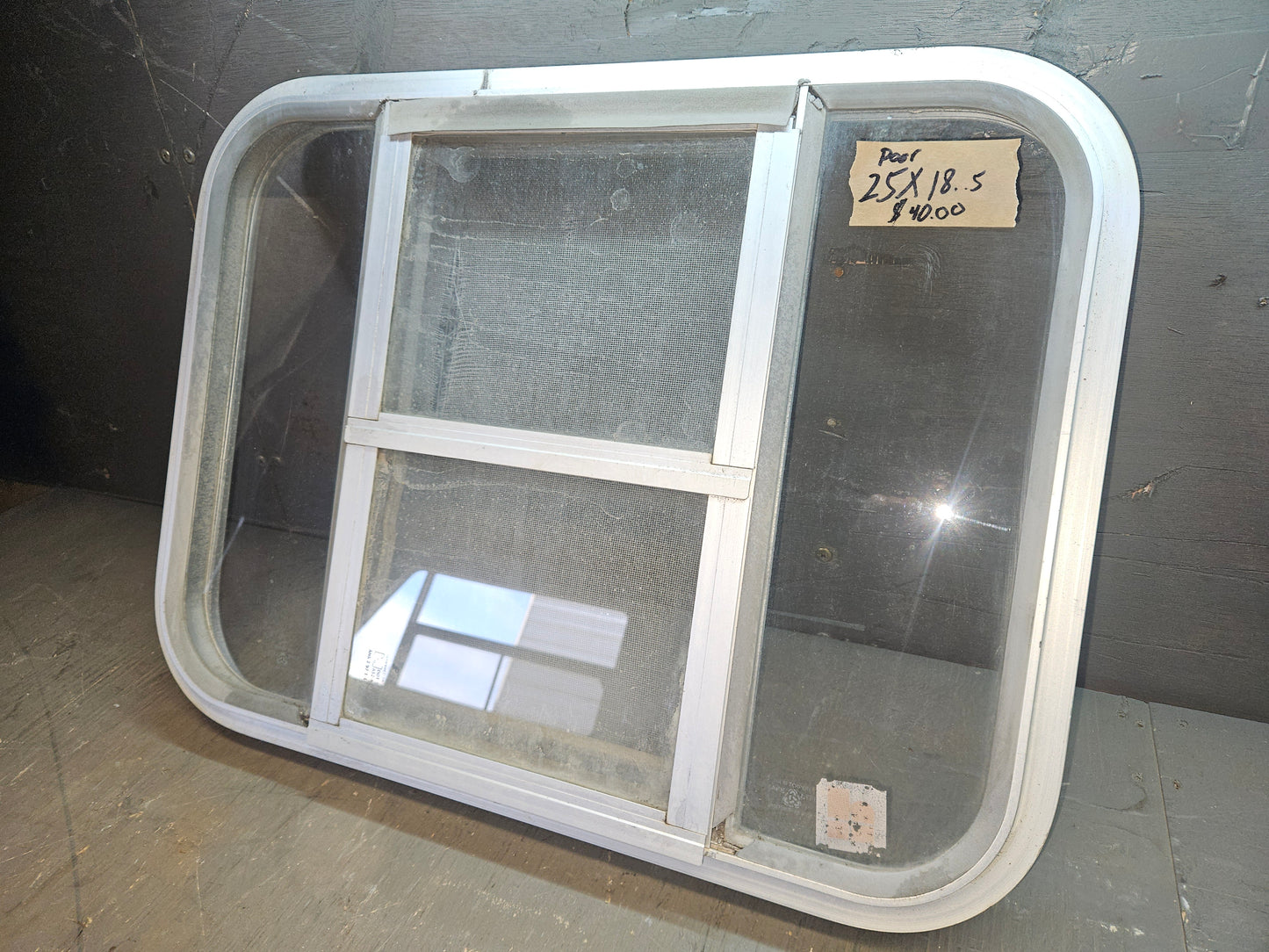 Poor condition crank out silver window