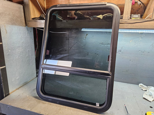 Vertical escape crank combination window black