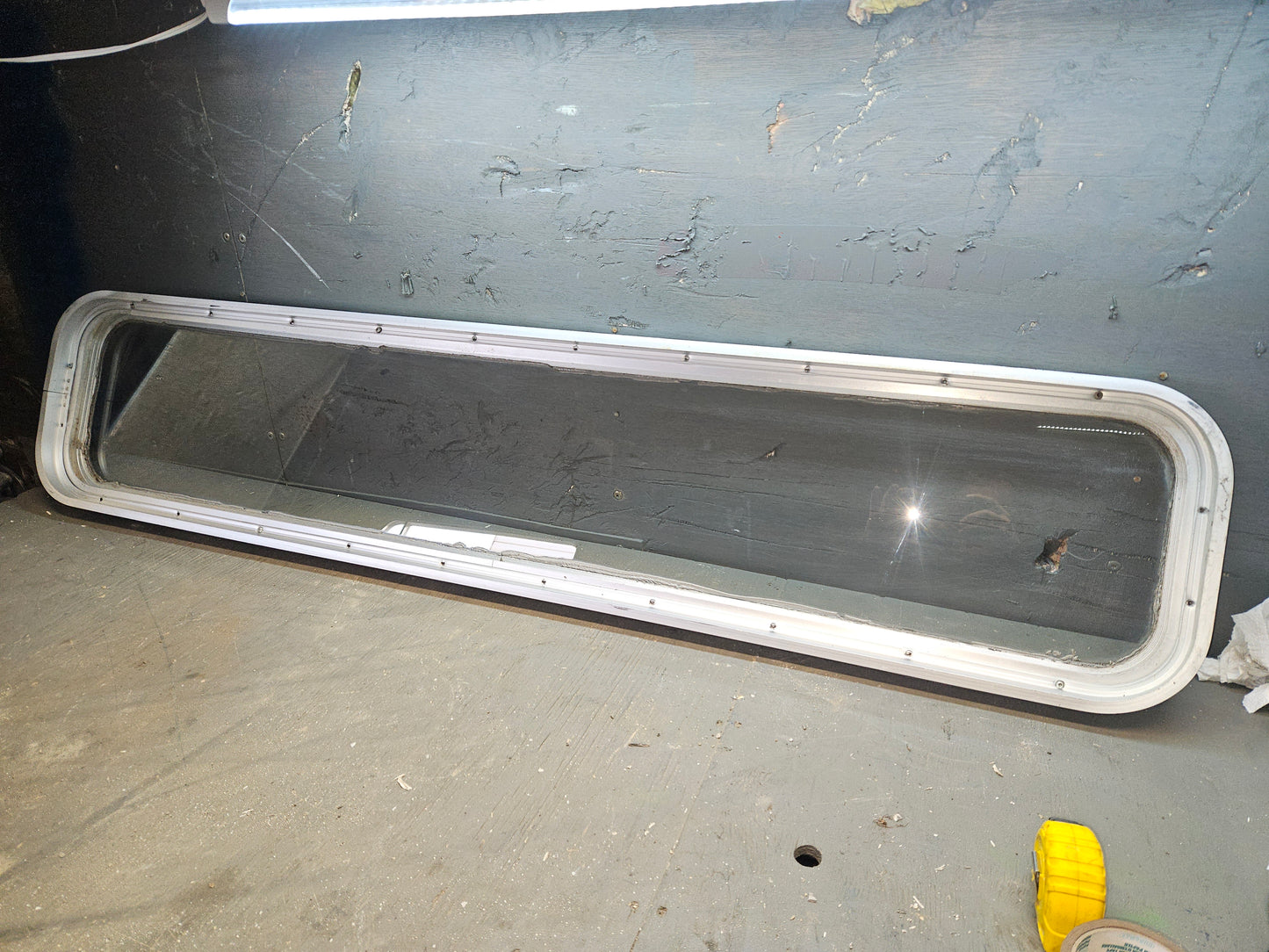 Silver solid non opening window