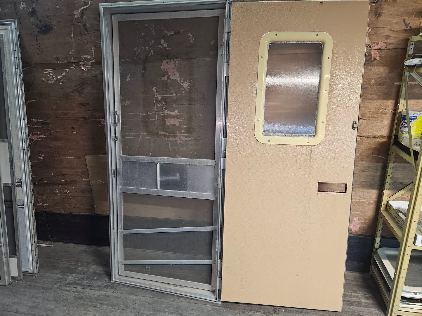 30x72 square edge entry door, takes Bargman style lock.