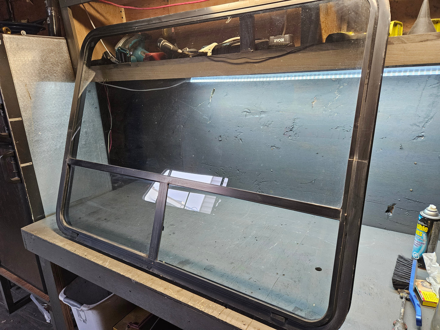 Large picture window sliding black
