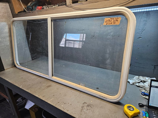 Large picture window sliding white.
